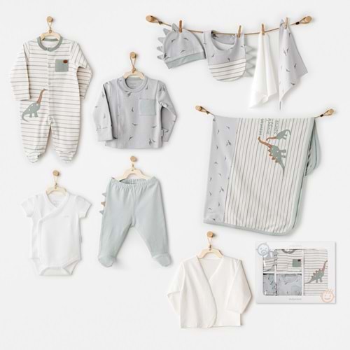 BEBEK HASTANE ÇIKIŞI 10 PCS NEWBORN SET MUMMY S SNUGGLE SAURUS