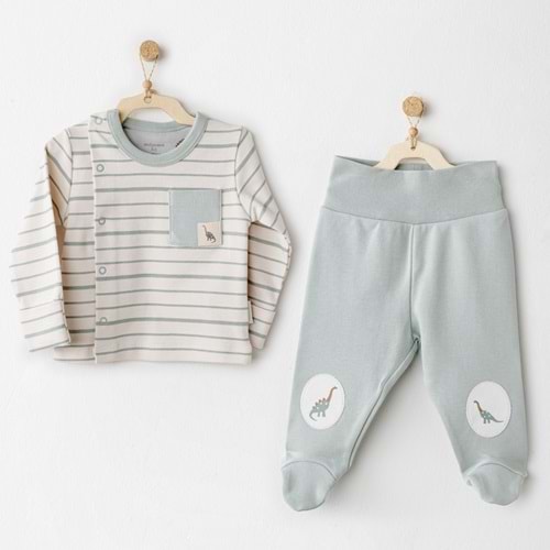 BEBEK ZIBIN TAKIM 2 PCS SIDE SNAP SET MUMMY S SNUGGLE SAURUS