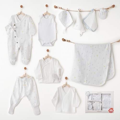 BEBEK HASTANE ÇIKIŞI 10 PCS NEWBORN SET MUSLIN SEA LIFE