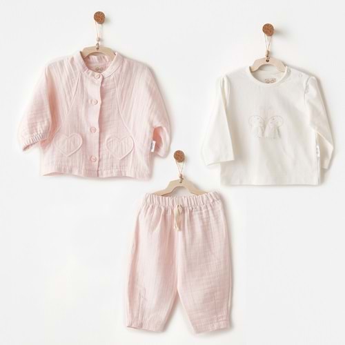 BEBEK TAKIM 3 PCS SET MUSLIN LOVELY DAY
