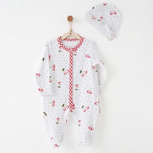 BEBEK TULUM TAKIM ROMPER HAT SET CHERRY CHATTY