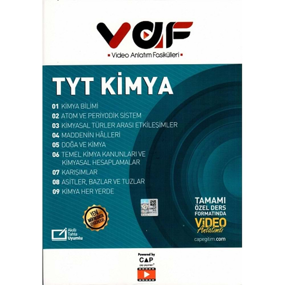 Vaf Yayınları Tyt Kimya Video Anlatım Fasikülleri