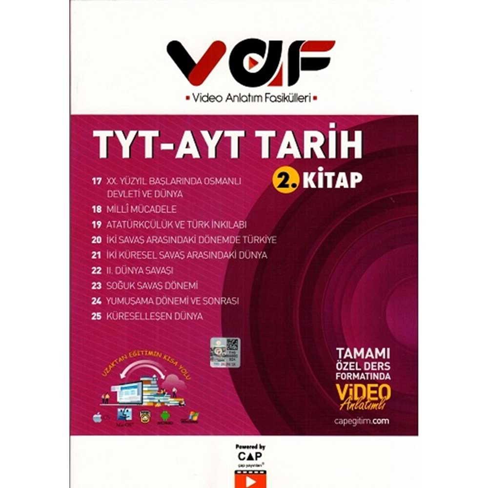 Vaf Yayınları Tarih 2. Kitap Video Anlatım Fasikülleri