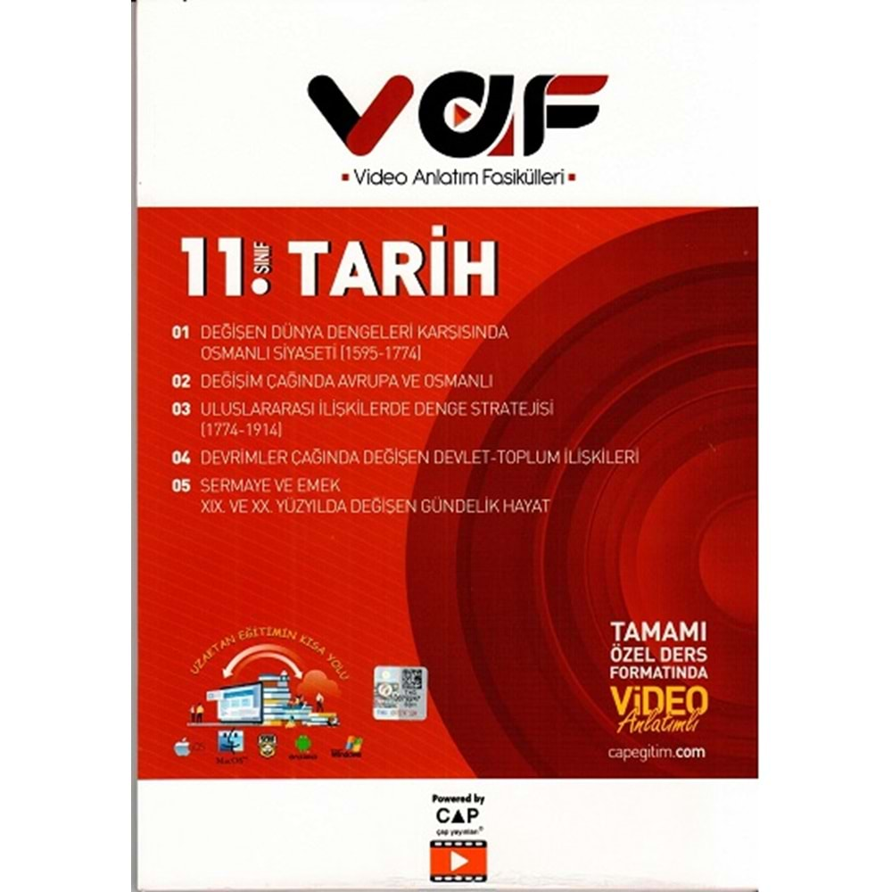 Vaf Yayınları 11. Sınıf Tarih Video Anlatım Fasikülleri