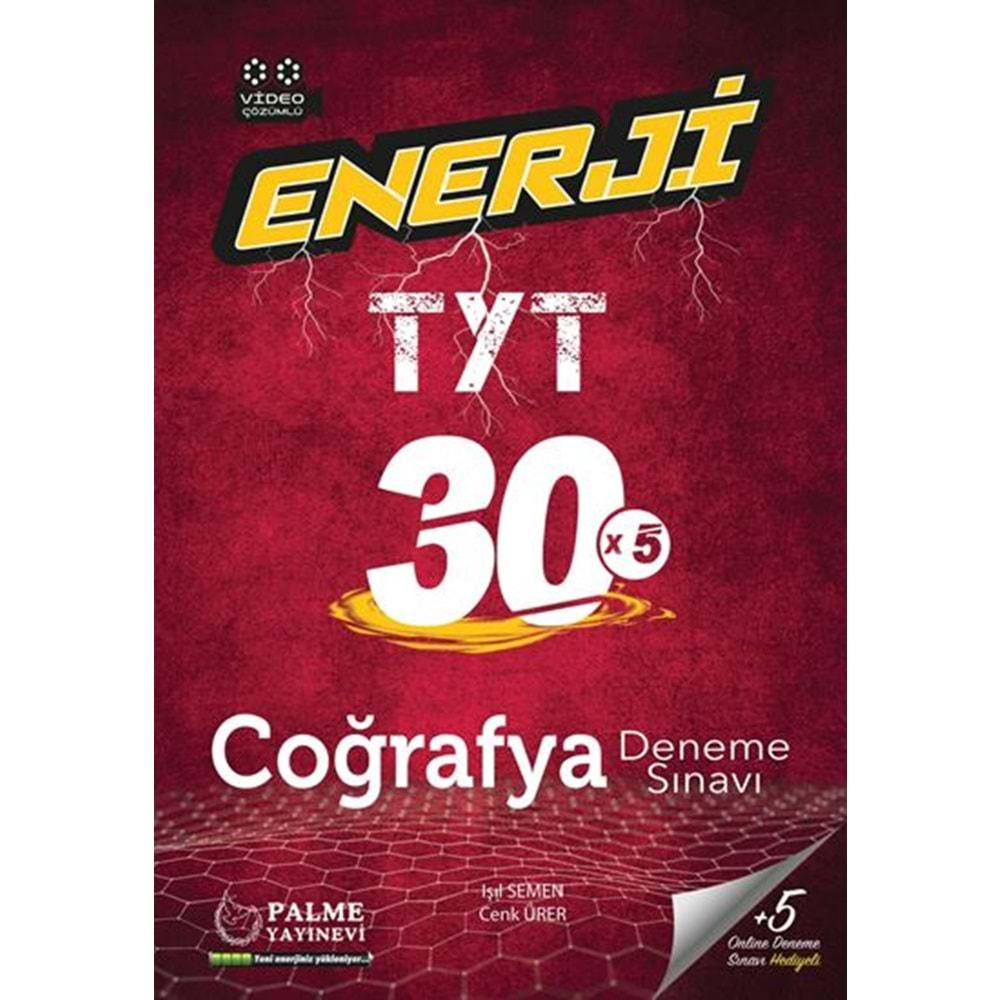 Palme Yayınları TYT Enerji Coğrafya 30 Deneme 2021