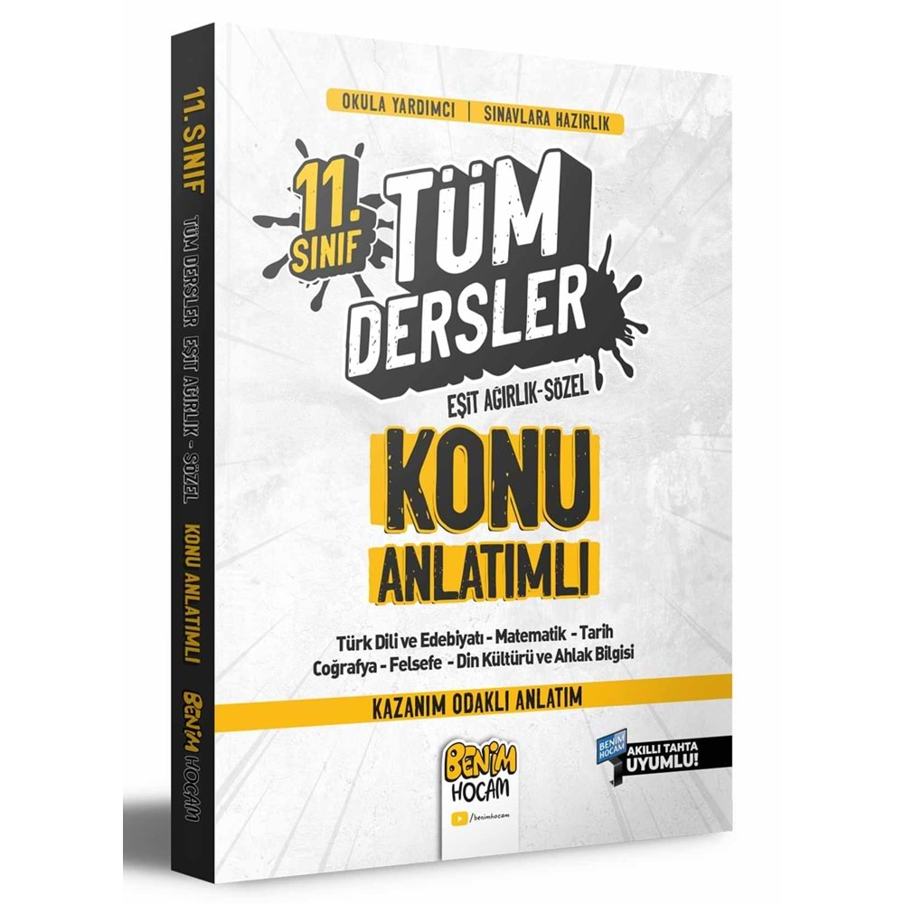 Benim Hocam Yayınları 11. Sınıf Eşit Ağırlık - Sözel Tüm Dersler Konu Anlatımı