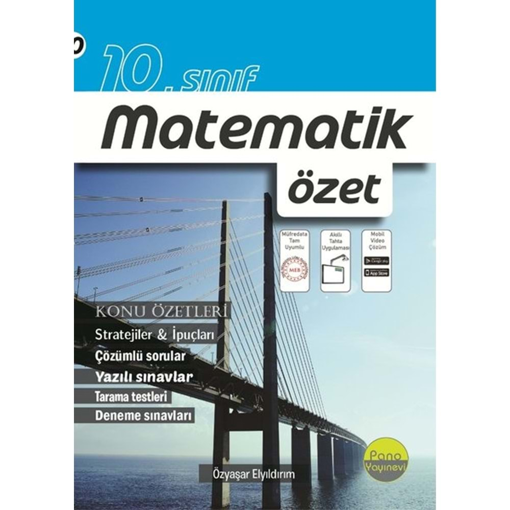 Pano Yayınevi 10. Sınıf Matematik Özet