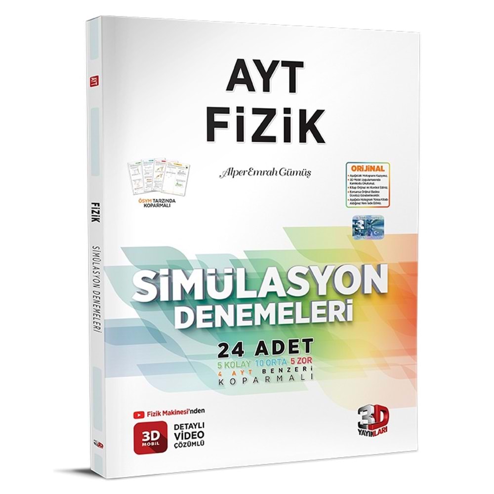 3D Yayınları AYT Fizik Simülasyon Denemeleri 2024