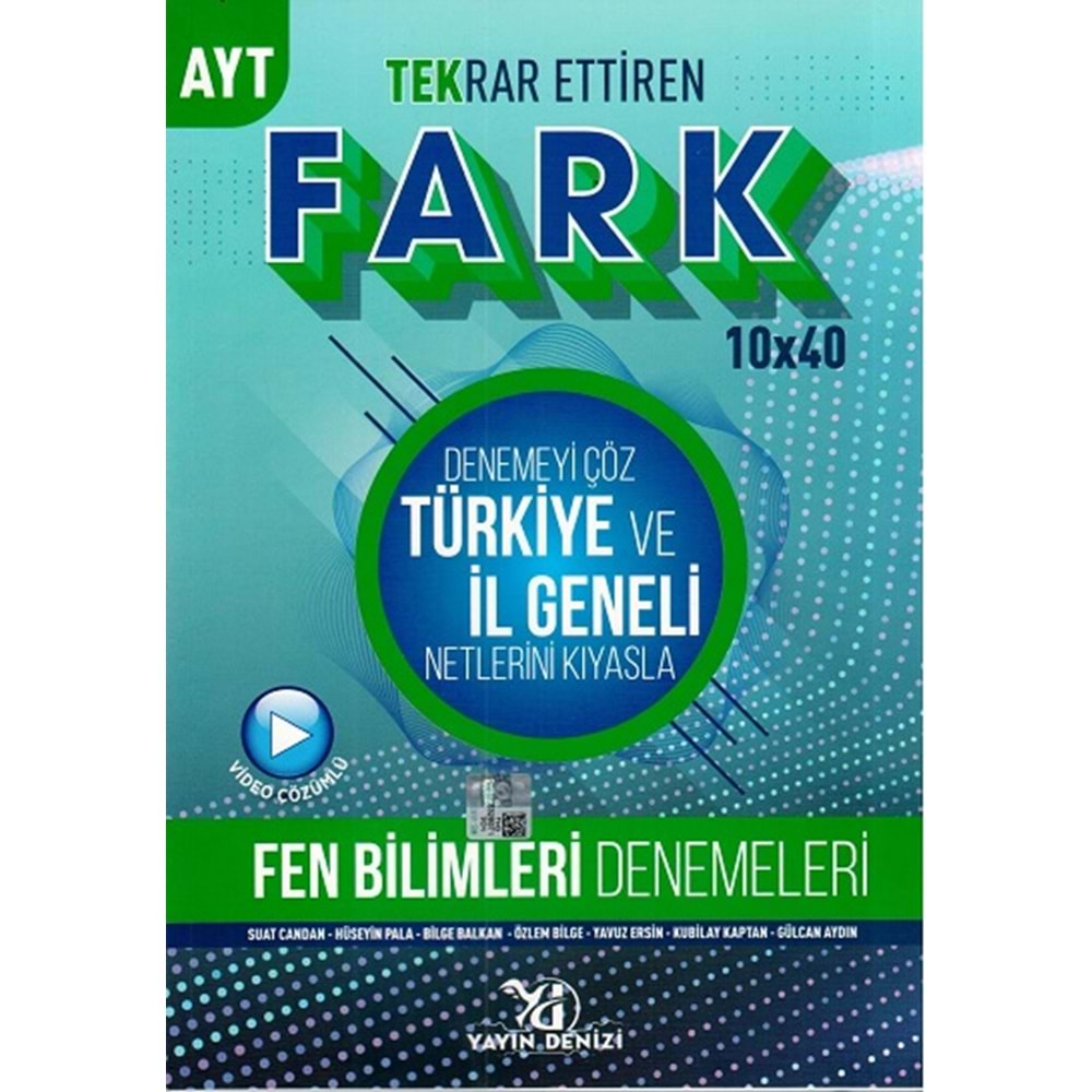 Yayın Denizi AYT Fen Bilimleri 10 x 40 Fark Denemeleri