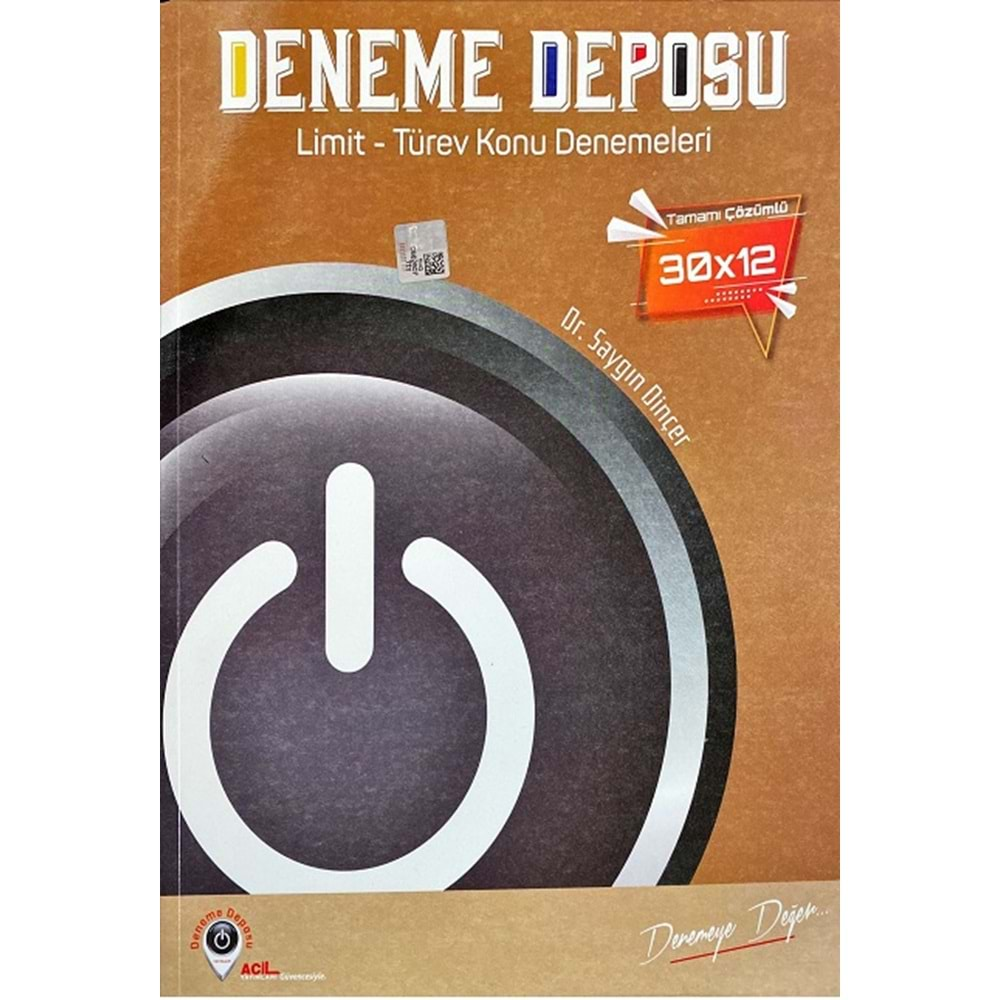 Deneme Deposu Yayınları Limit Türev 30x12 Konu Denemeleri