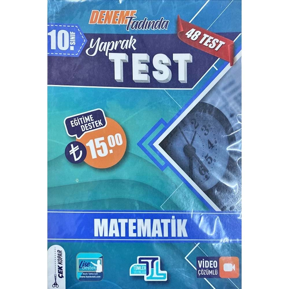 Tümler Yayınları 10. Sınıf Matematik Yaprak Test