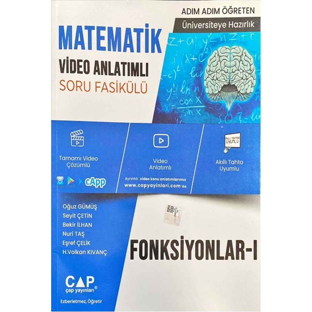 Çap Yayınları Matematik Fonksiyonlar 1 Konu Anlatımlı Soru Bankası