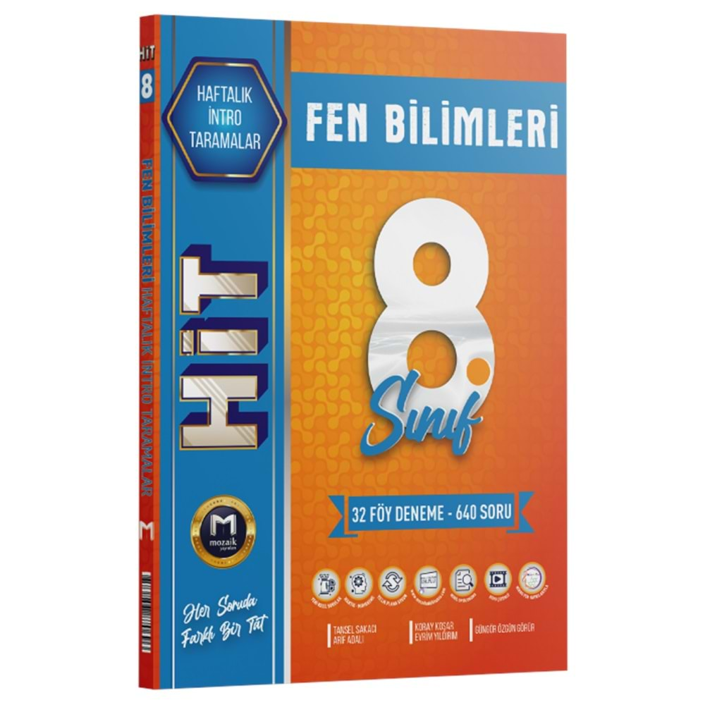 Mozaik Yayınları 8. Sınıf Fen Bilimleri İntro Hit 32 Deneme 2023