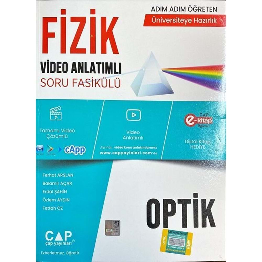 Çap Yayınları Fizik Optik Konu Anlatımlı Soru Bankası 2023