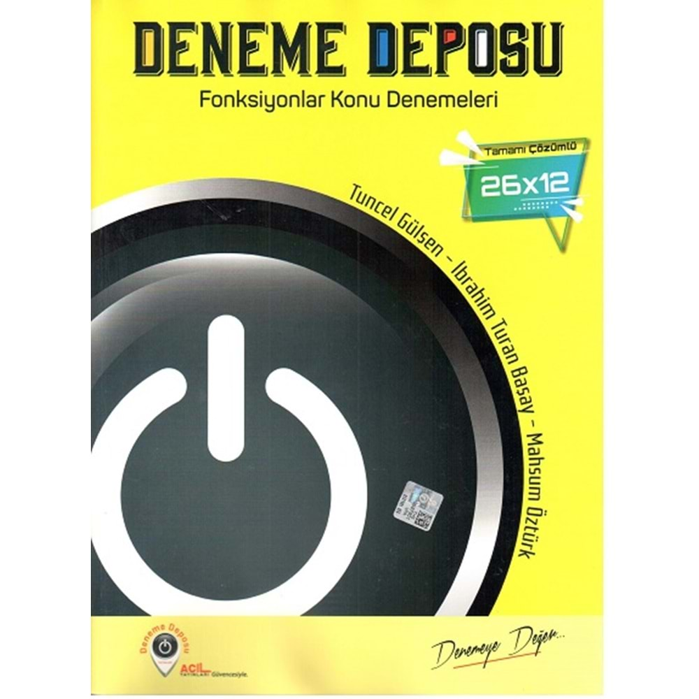 Deneme Deposu Yayınları Fonksiyonlar Denemeleri