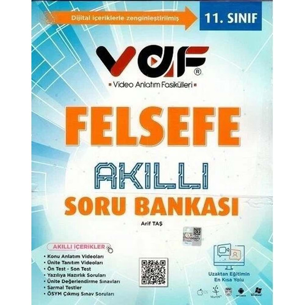 Vaf Yayınları 11. Sınıf Felsefe Akıllı Soru Bankası