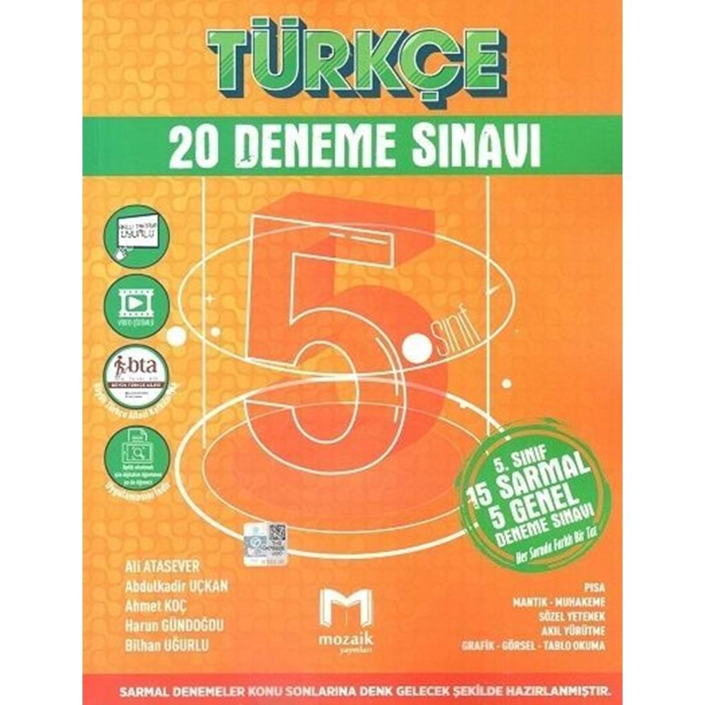 Mozaik Yayınları 5. Sınıf Türkçe 20 li Deneme