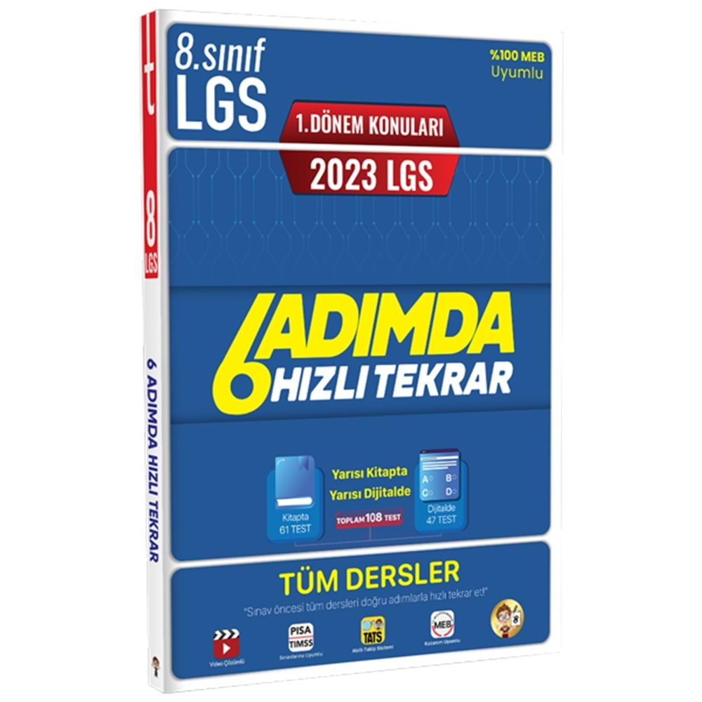 Tonguç Akademi 2023 LGS 1. Dönem 6 Adımda Tüm Dersler Hızlı Tekrar