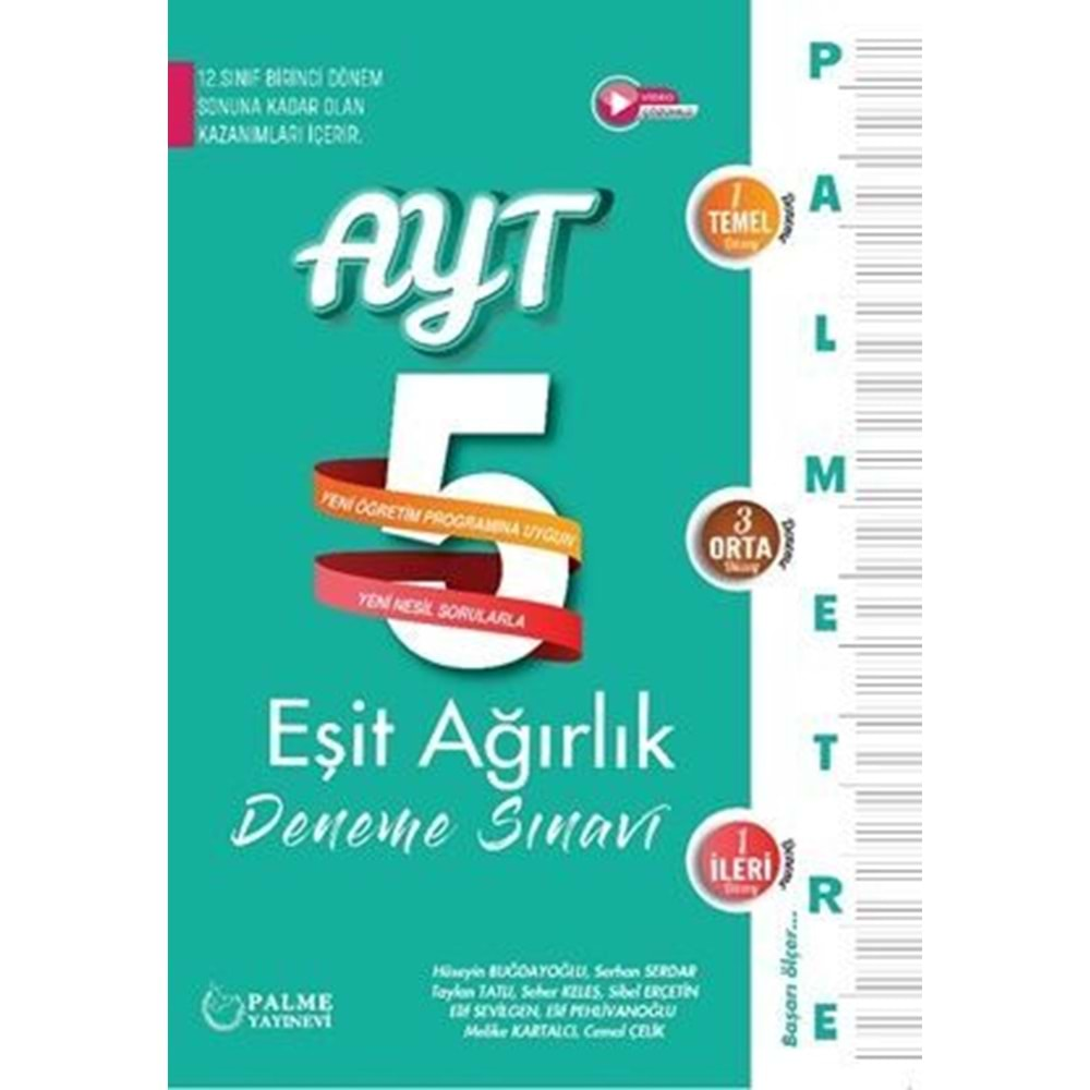 Palme Yayınları AYT Eşit Ağırlık 5 Deneme Özel Baskı 2023