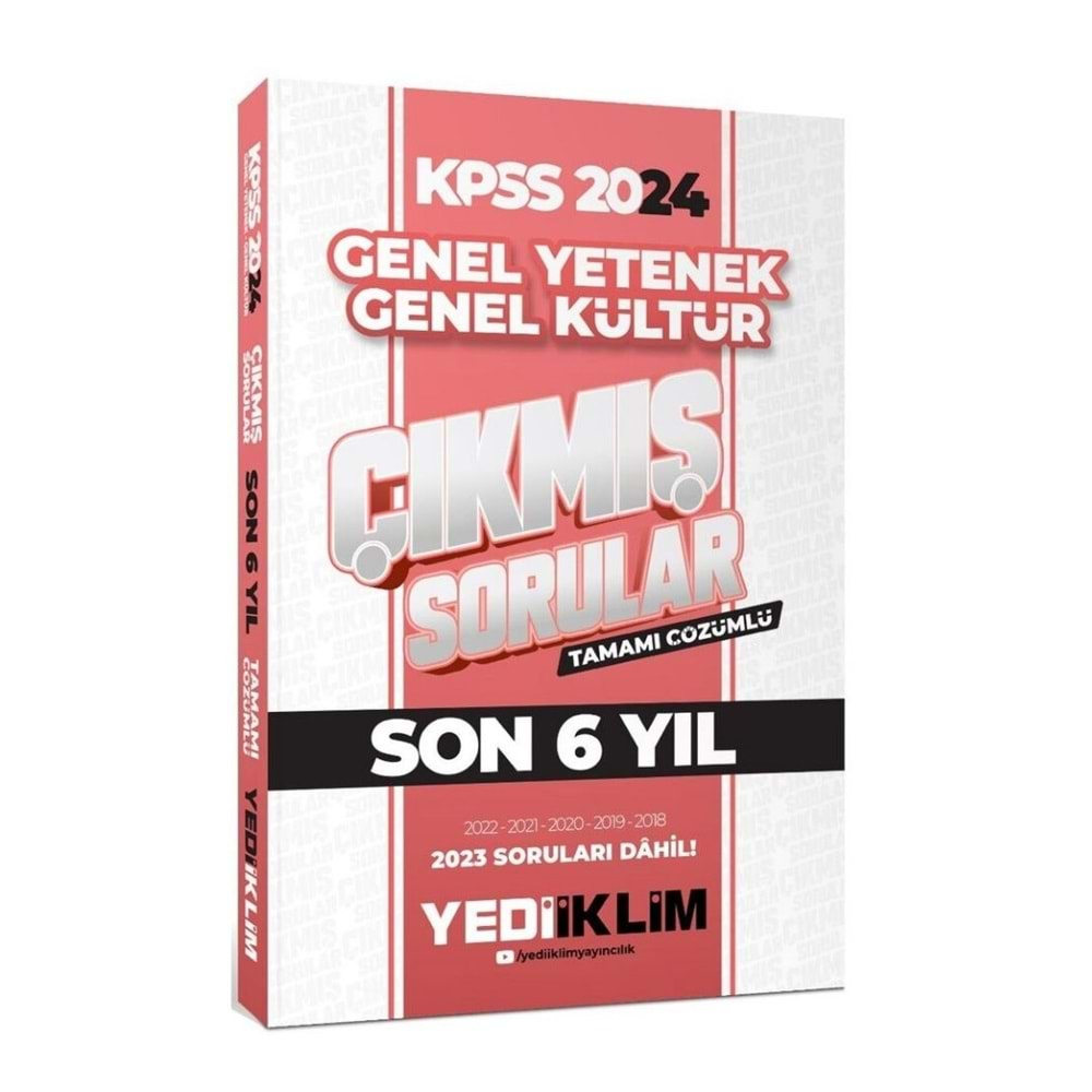 Yediiklim Yayınları 2024 KPSS Lisans Genel Yetenek Genel Kültür Son 6 Yıl Çıkmış Sorular