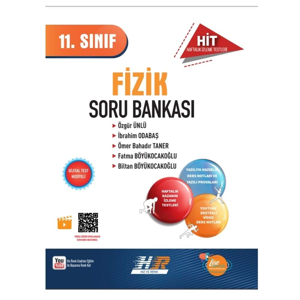 Hız Ve Renk Yayınları 11. Sınıf HİT Fizik Soru Bankası 2024