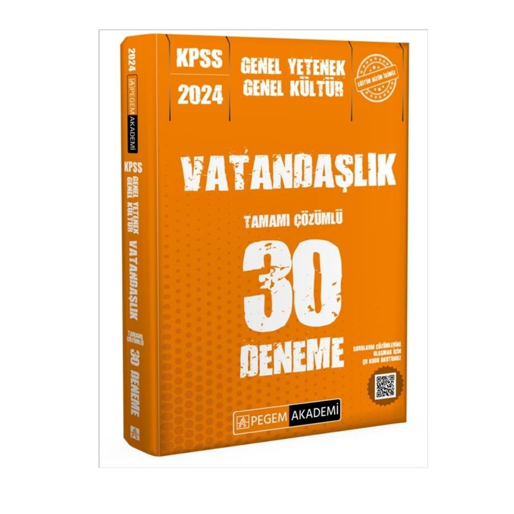 Pegem Yayınları 2024 KPSS Genel Kültür Genel Yetenek Vatandaşlık 30 Deneme