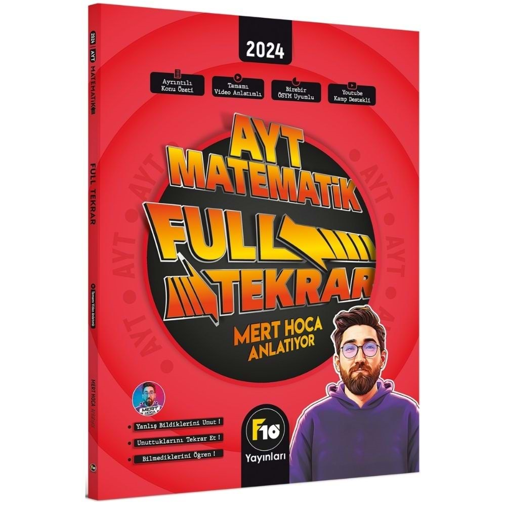 F10 Yayınları Mert Hoca AYT Matematik Full Tekrar Video Ders Kitabı