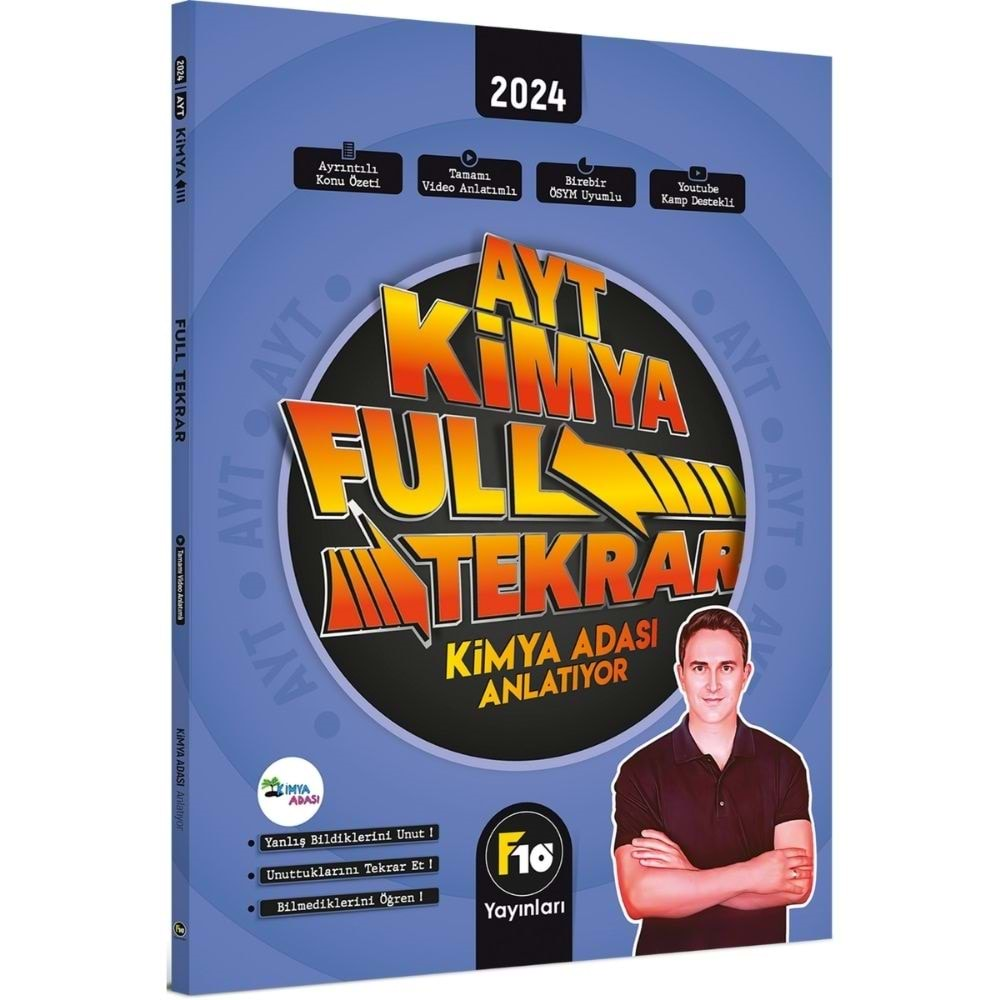 F10 Yayınları Kimya Adası AYT Kimya Full Tekrar Video Ders Kitabı