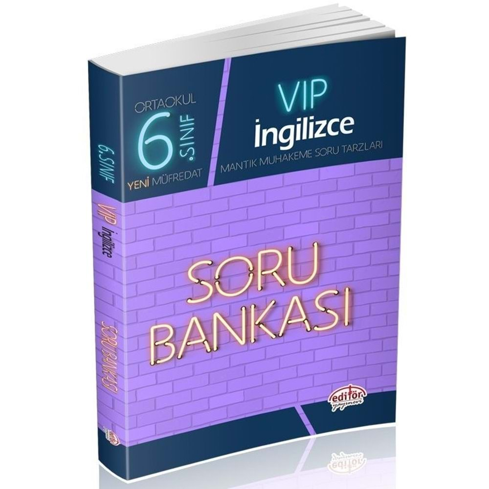 Editör Yayınları 6. Sınıf Vip İngilizce Soru Bankası