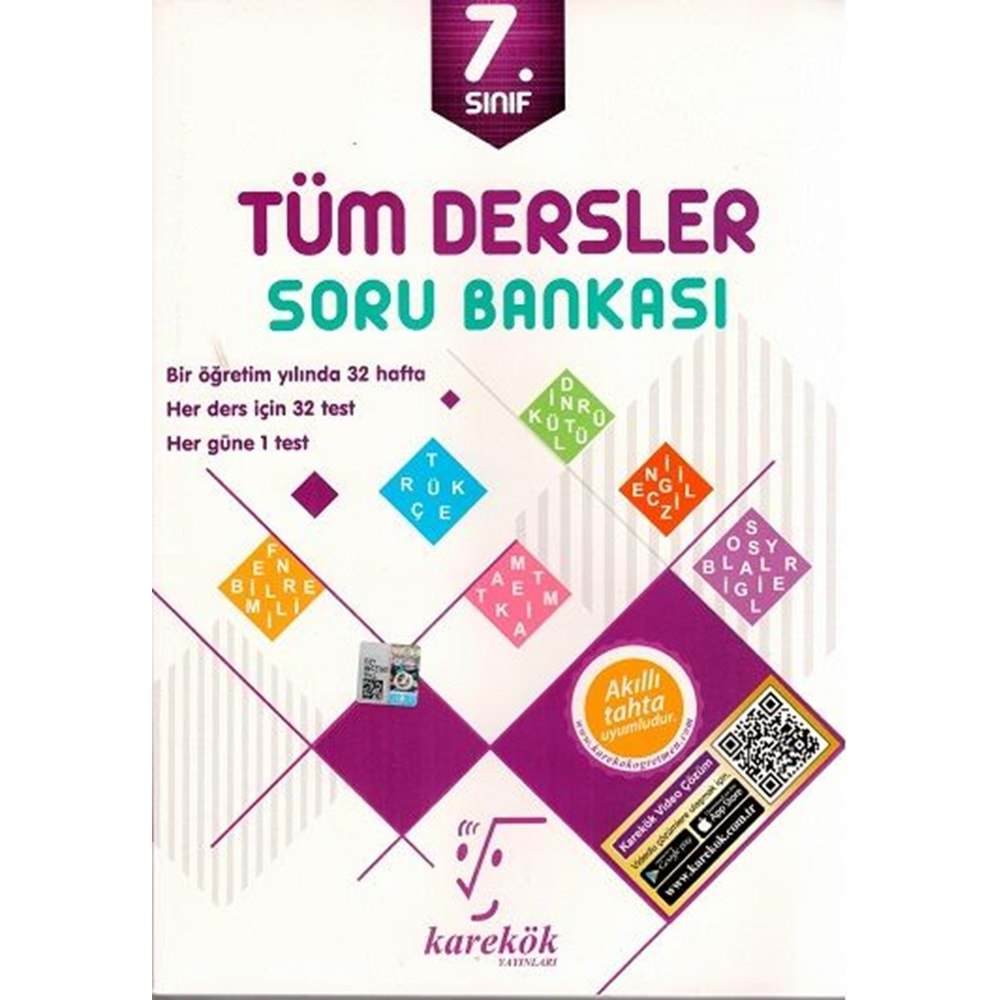 Karekök Yayınları 7. Sınıf Tüm Dersler Soru Bankası