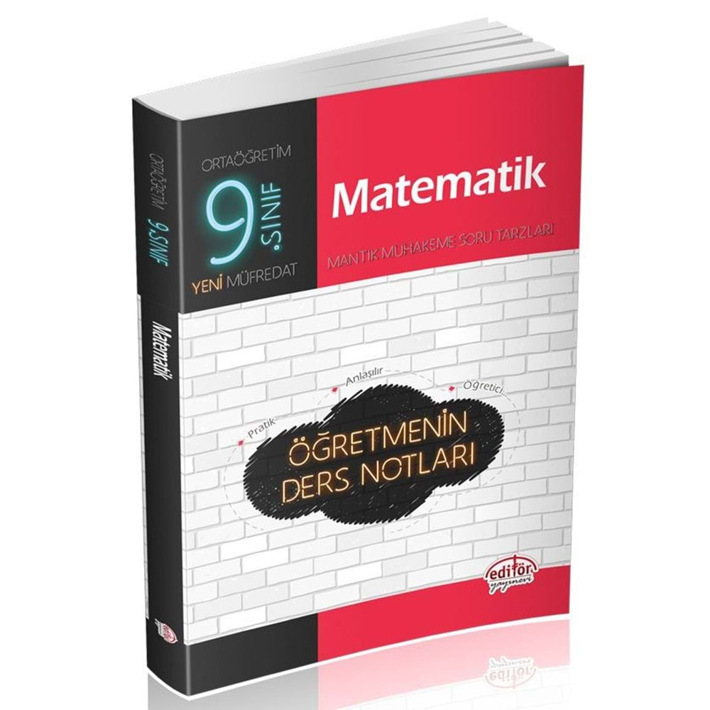 Editör Yayınları 9. Sınıf Matematik Öğretmenin Ders Notları