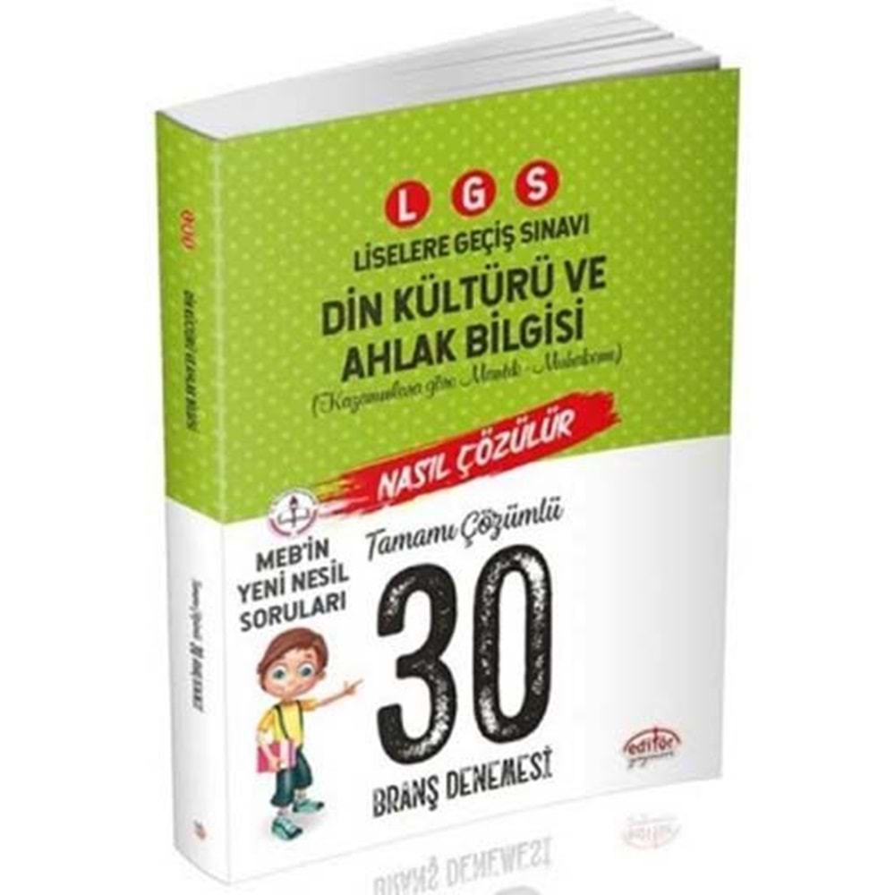 Editör 8. Sınıf LGS Din Kültürü ve Ahlak Bilgisi 30 Deneme Sınavı