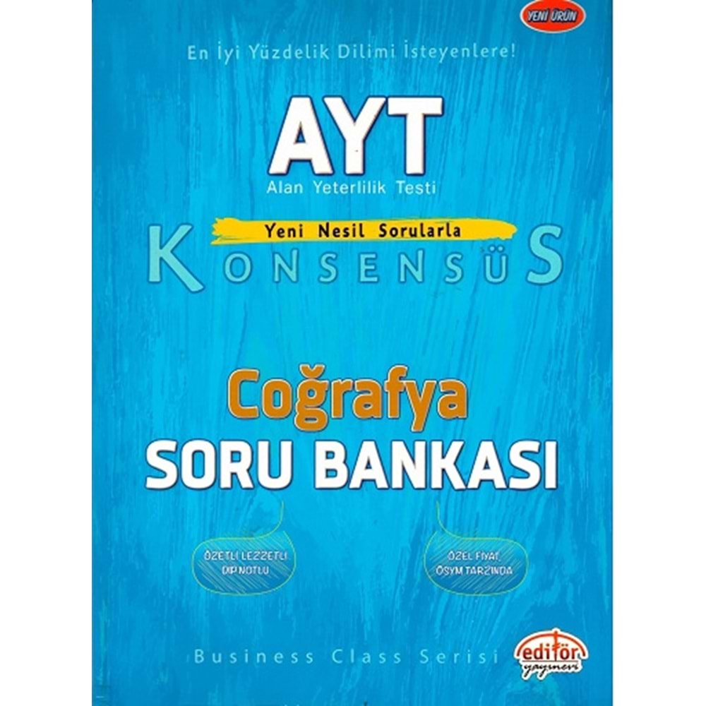 Editör Yayınevi AYT Konsensüs Coğrafya Soru Bankası