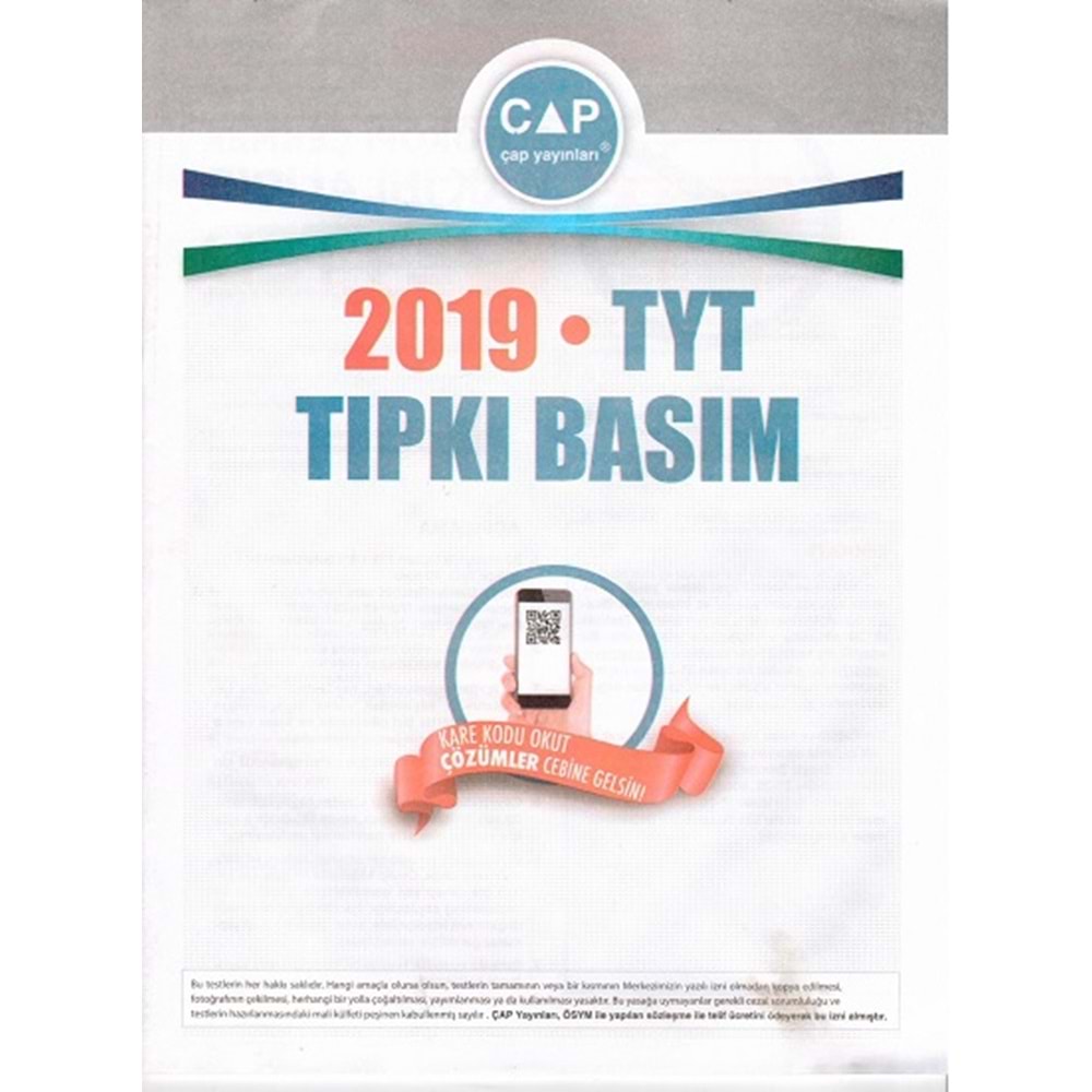 Çap Yayınları TYT Tıpkı Basım 2019