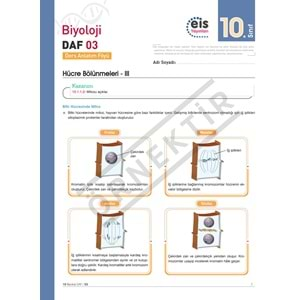 Eis Yayınları 10. Sınıf Biyoloji DAF