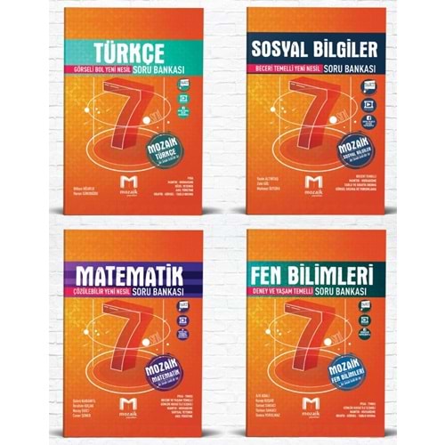 Mozaik Yayınları 7. Sınıf Matematik Fen Türkçe Sosyal Soru Bankası Set