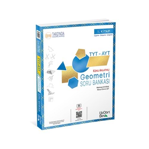 ÜçDörtBeş Yayınları TYT-AYT Geometri Soru Bankası 1. Kitap - 2024