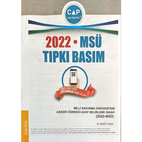 Çap Yayınları Üniversiteye Hazırlık MSÜ Tıpkı Basım 2022