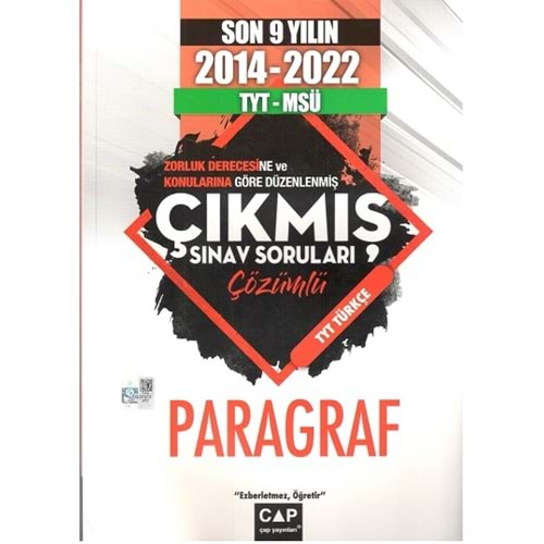 Çap Yayınları TYT MSÜ Paragraf 10 Yıl Çıkmış Sorular