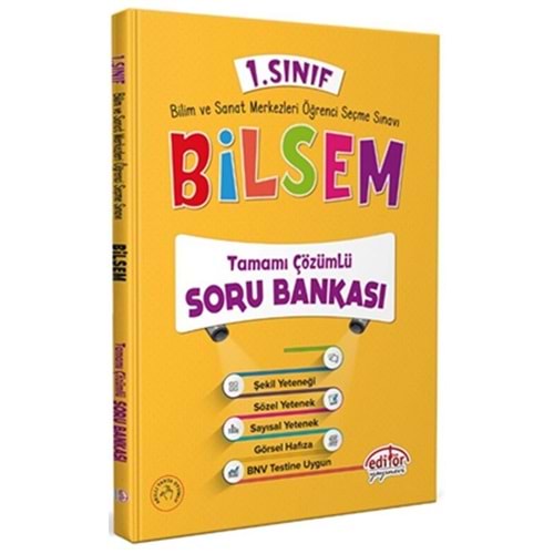 Editör Yayınları 1. Sınıf Bilsem Tamamı Çözümlü Soru Bankası
