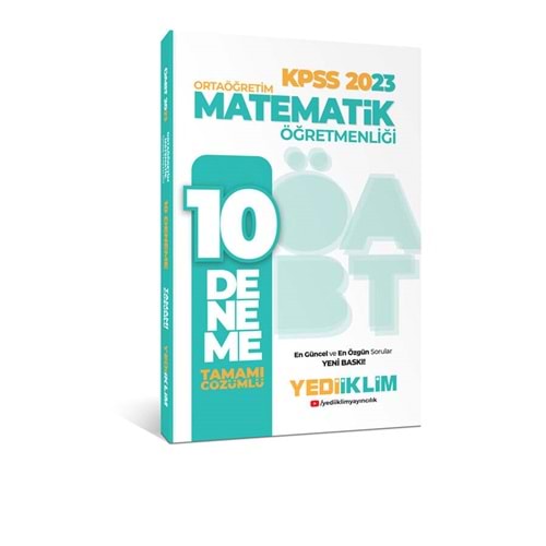 Yediiklim Yayınları 2023 ÖABT Ortaöğretim Matematik Öğretmenliği 10 Deneme
