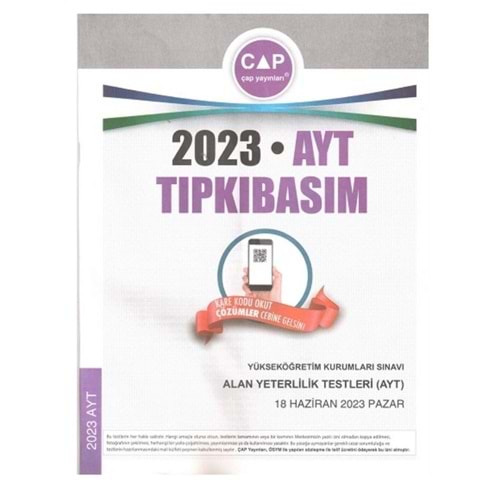 Çap Yayınları AYT 2023 Tıpkı Basım