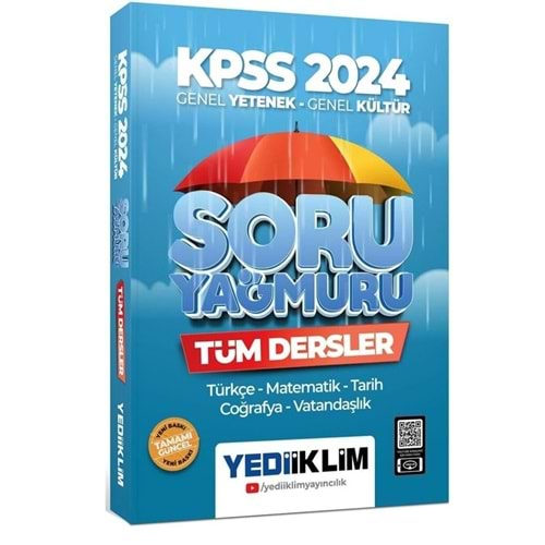 Yediiklim Yayınları 2024 KPSS Genel Yetenek Genel Kültür Tüm Dersler Soru Yağmuru