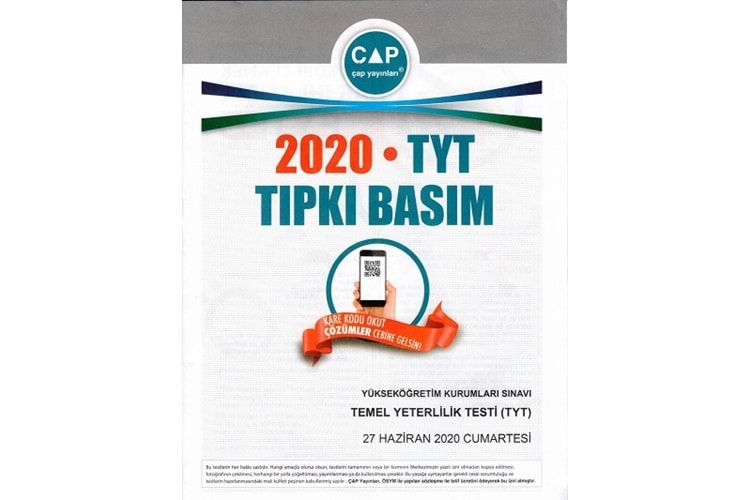 Çap Yayınları Tyt 2020 Tıpkı Basım