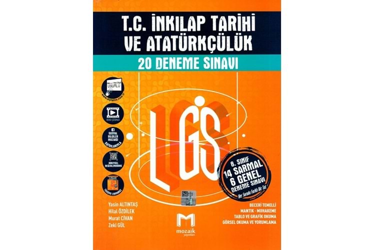 Mozaik 8. Sınıf LGS T. C. İnkılap Tarihi ve Atatürkçülük 20 Deneme Sınavı