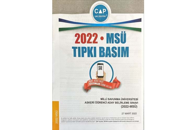 Çap Yayınları Üniversiteye Hazırlık MSÜ Tıpkı Basım 2022