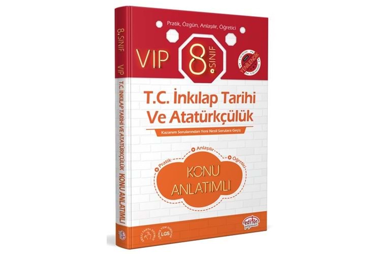 Editör Yayınevi 8. Sınıf VIP T.C. İnkılap Tarihi ve Atatürkçülük Konu Anlatımı 2023