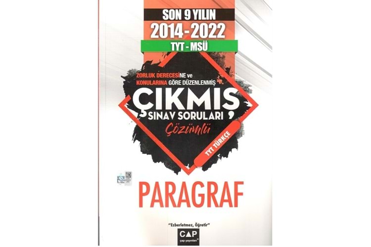Çap Yayınları TYT MSÜ Paragraf 9 Yıl Çıkmış Sorular