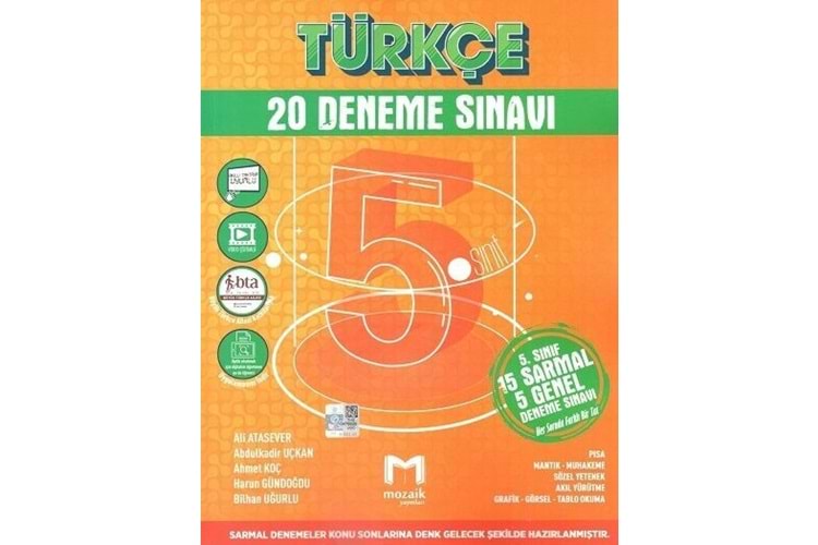 Mozaik Yayınları 5. Sınıf Türkçe 20 li Deneme
