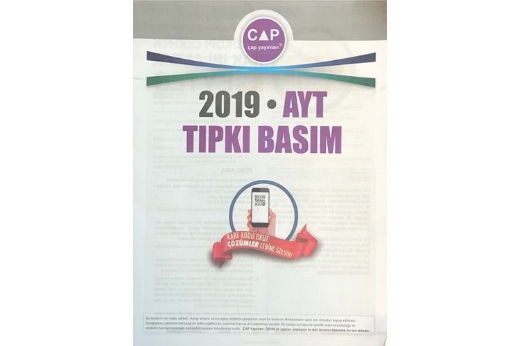 Çap Yayınları Ayt Tıpkı Basım 2019